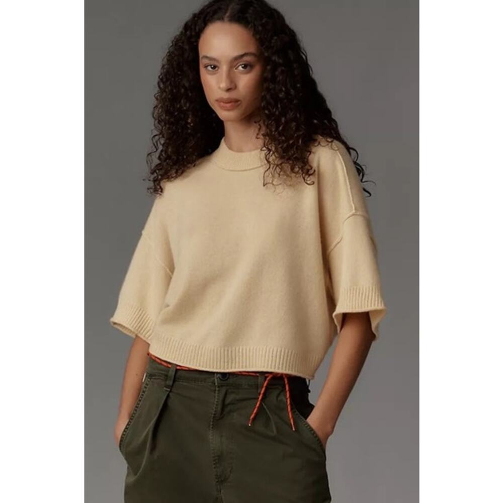 Anthropologie Goldie Crew-Neck Cashmere Sweater, EUC, Size M